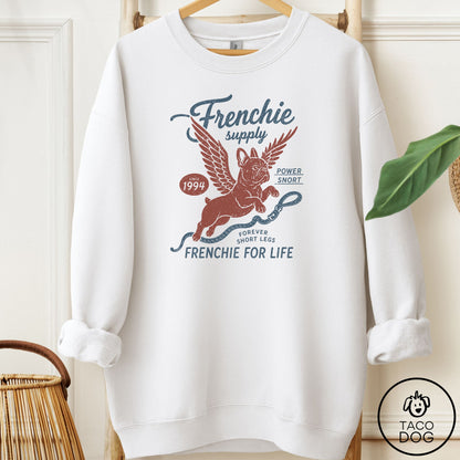 French Bulldog Frenchie Supply Sweatshirt White Taco-Dog