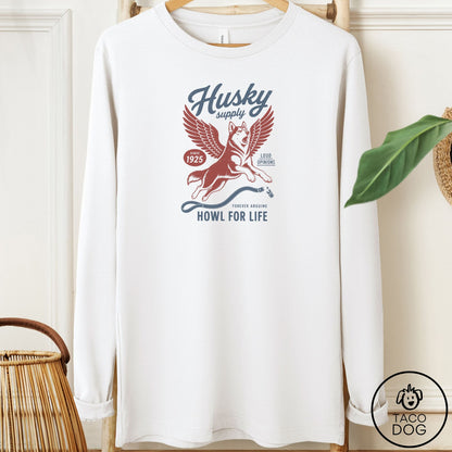 Husky Supply Long Sleeve Tee White Taco-Dog