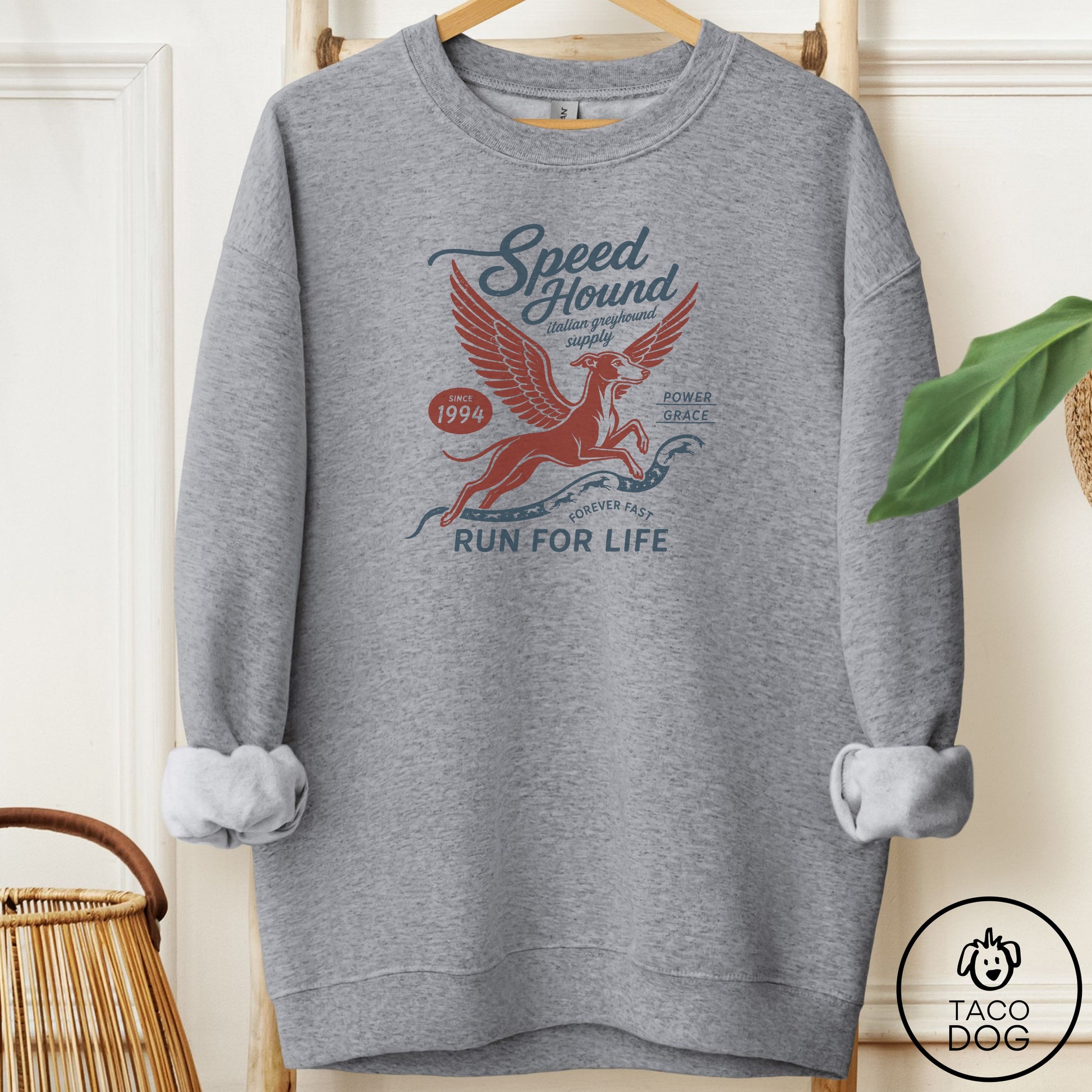 Italian Greyhound Whippet Supply Sweatshirt Graphite Heather Taco-Dog