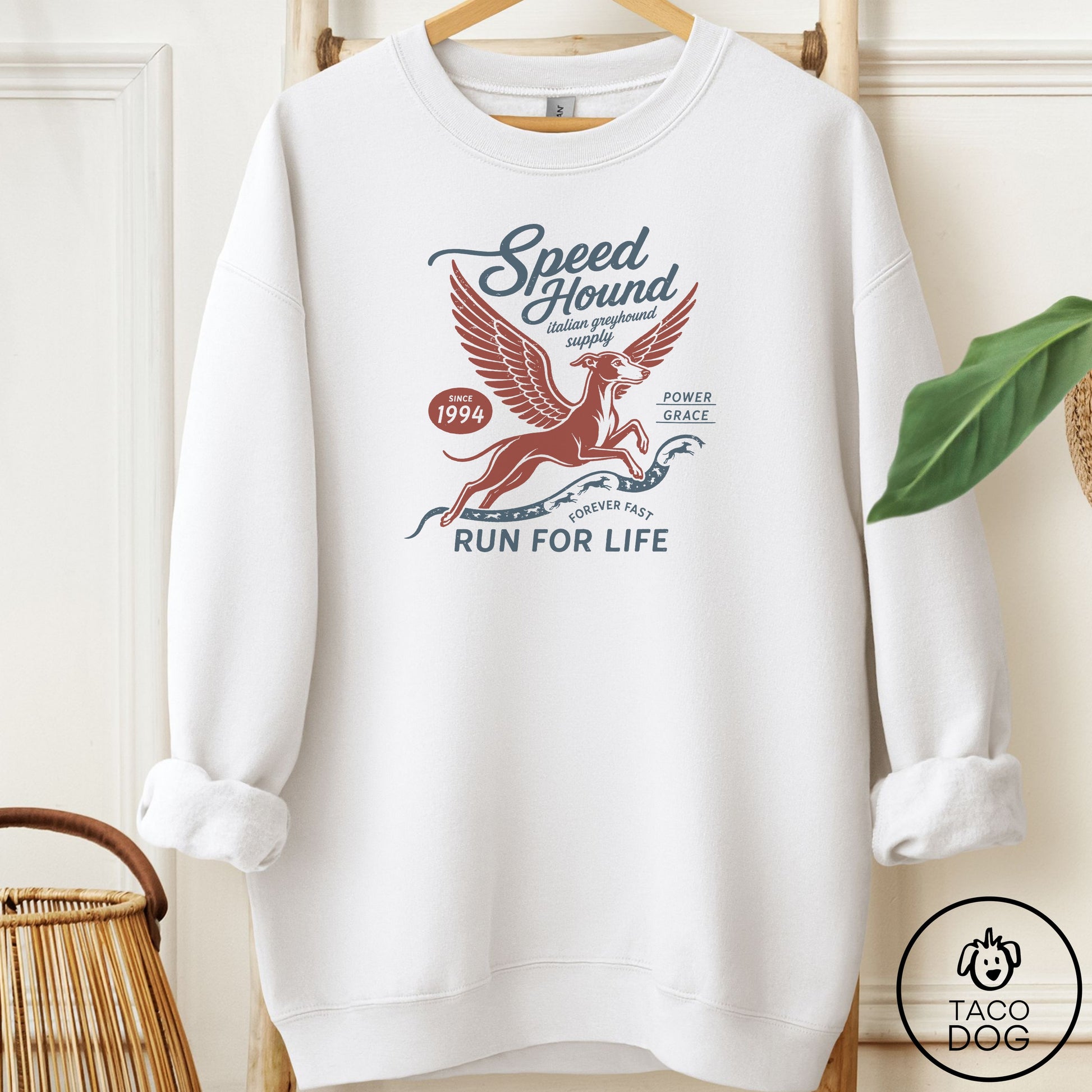 Italian Greyhound Whippet Supply Sweatshirt White Taco-Dog