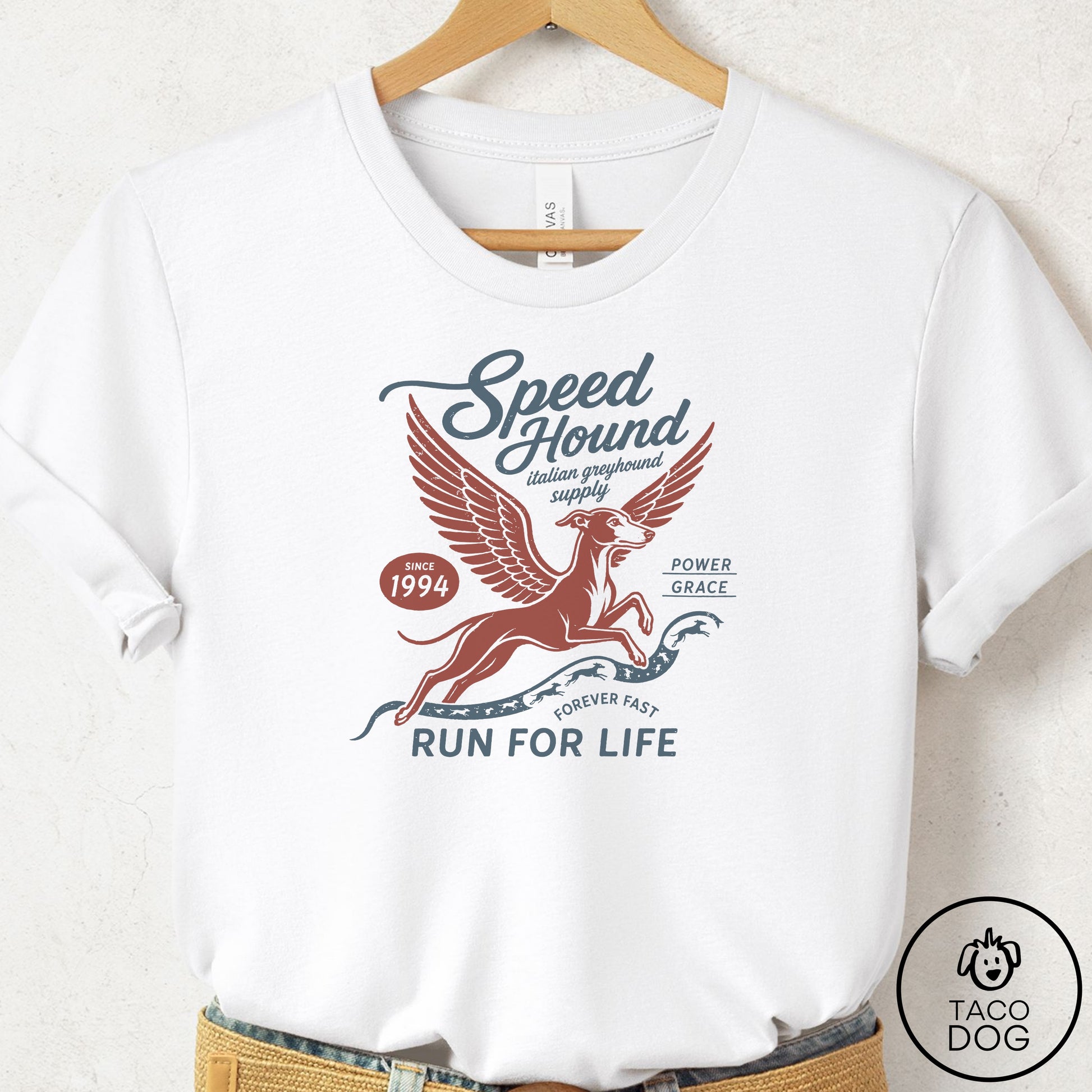 Italian Greyhound Whippet Supply T-Shirt White Taco-Dog