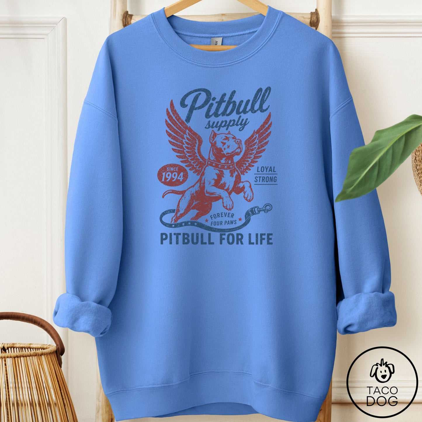 Pitbull Supply Sweatshirt Carolina Blue Taco-Dog