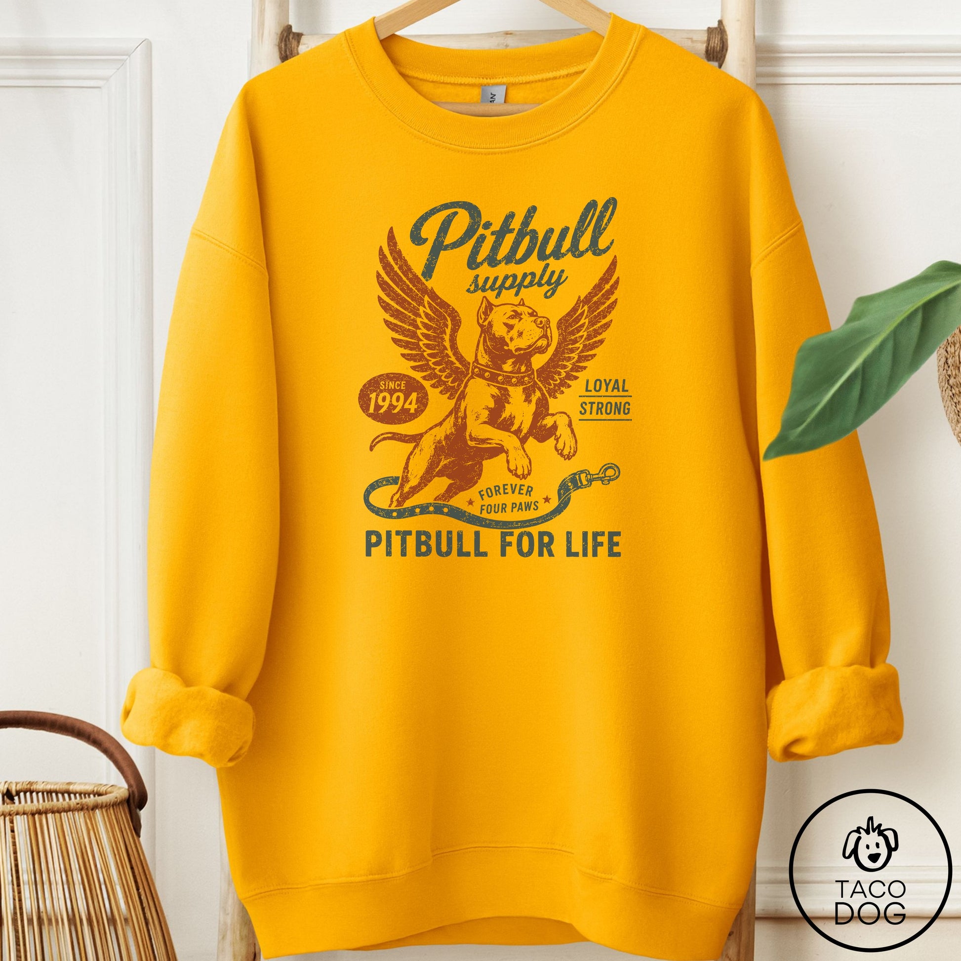 Pitbull Supply Sweatshirt Gold Taco-Dog