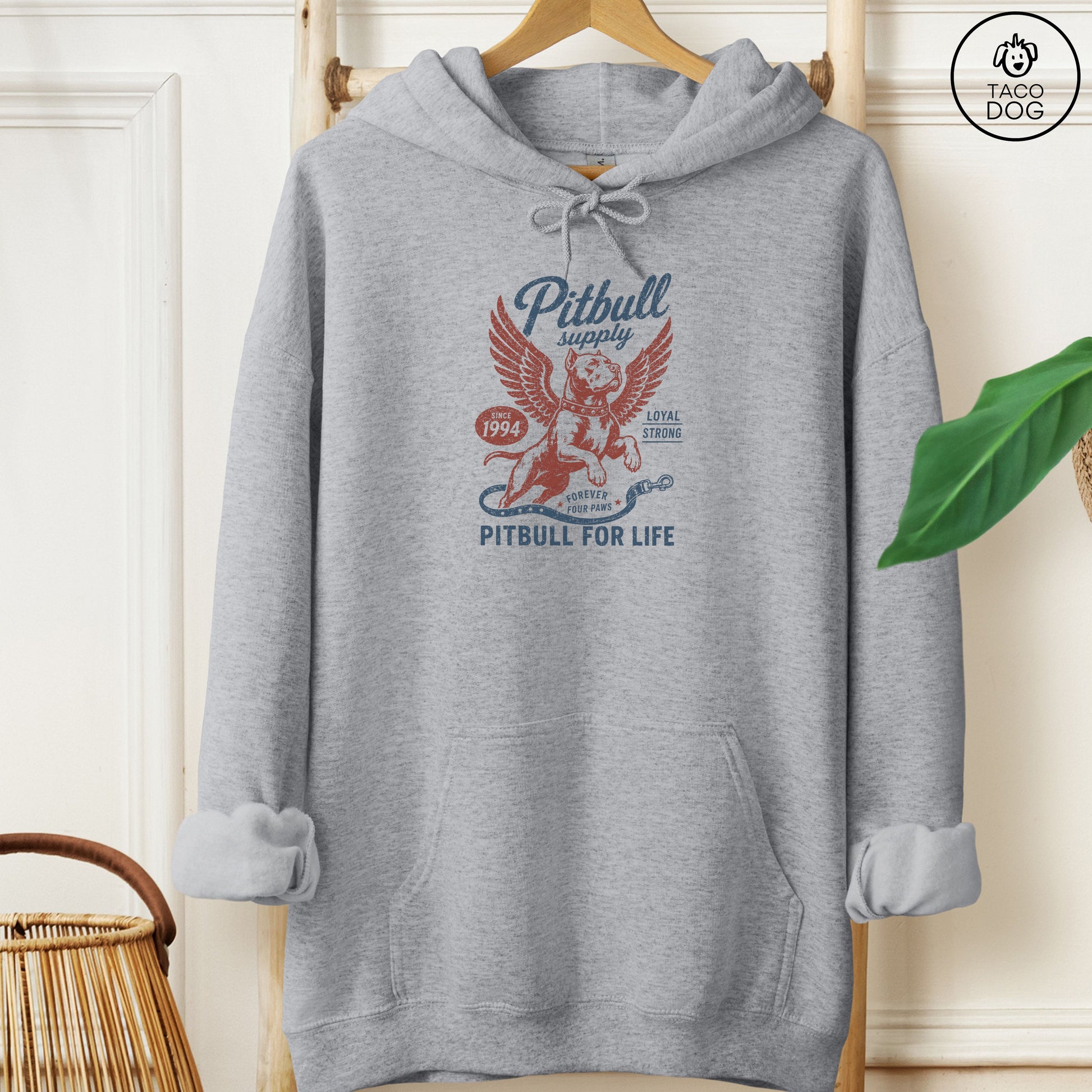 Pitbull Supply Hoodie Graphite Heather Taco-Dog
