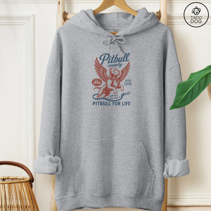 Pitbull Supply Hoodie Graphite Heather Taco-Dog