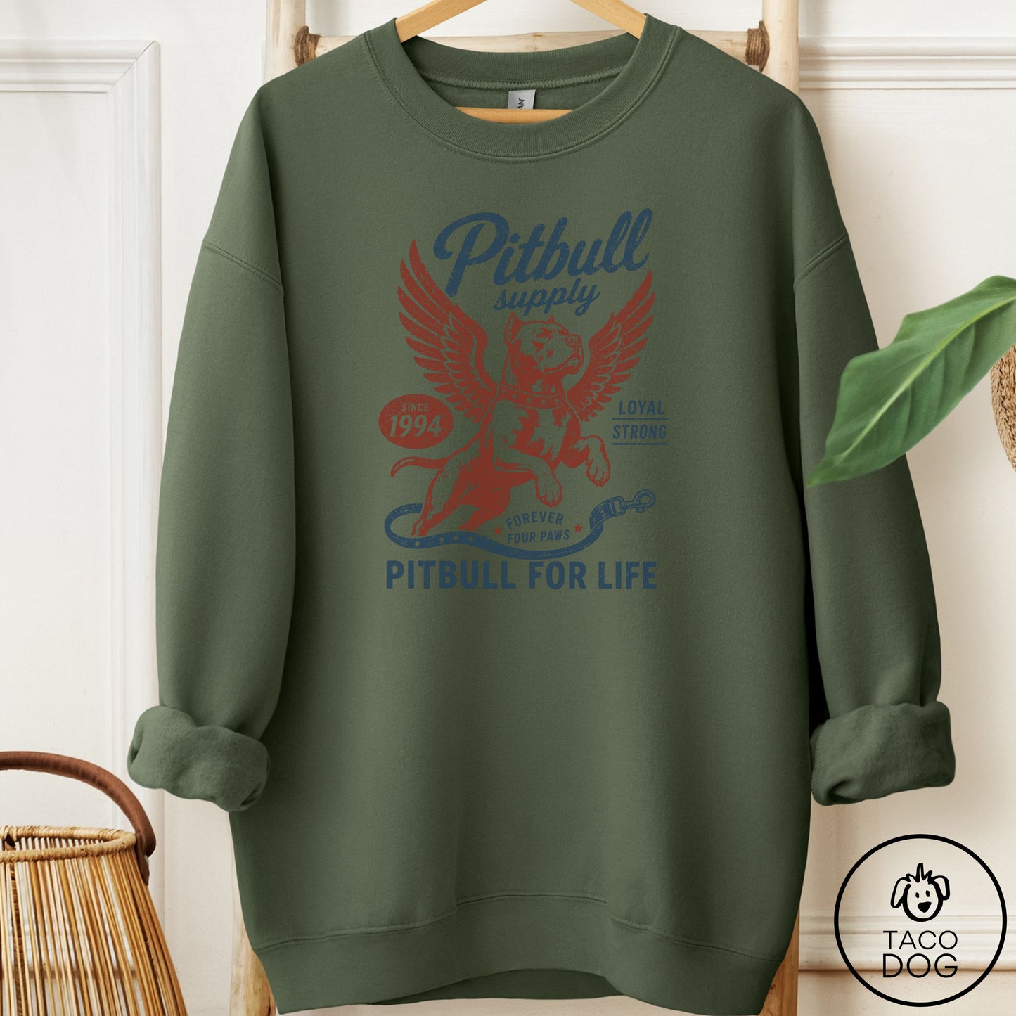 Pitbull Supply Sweatshirt Military Green Taco-Dog
