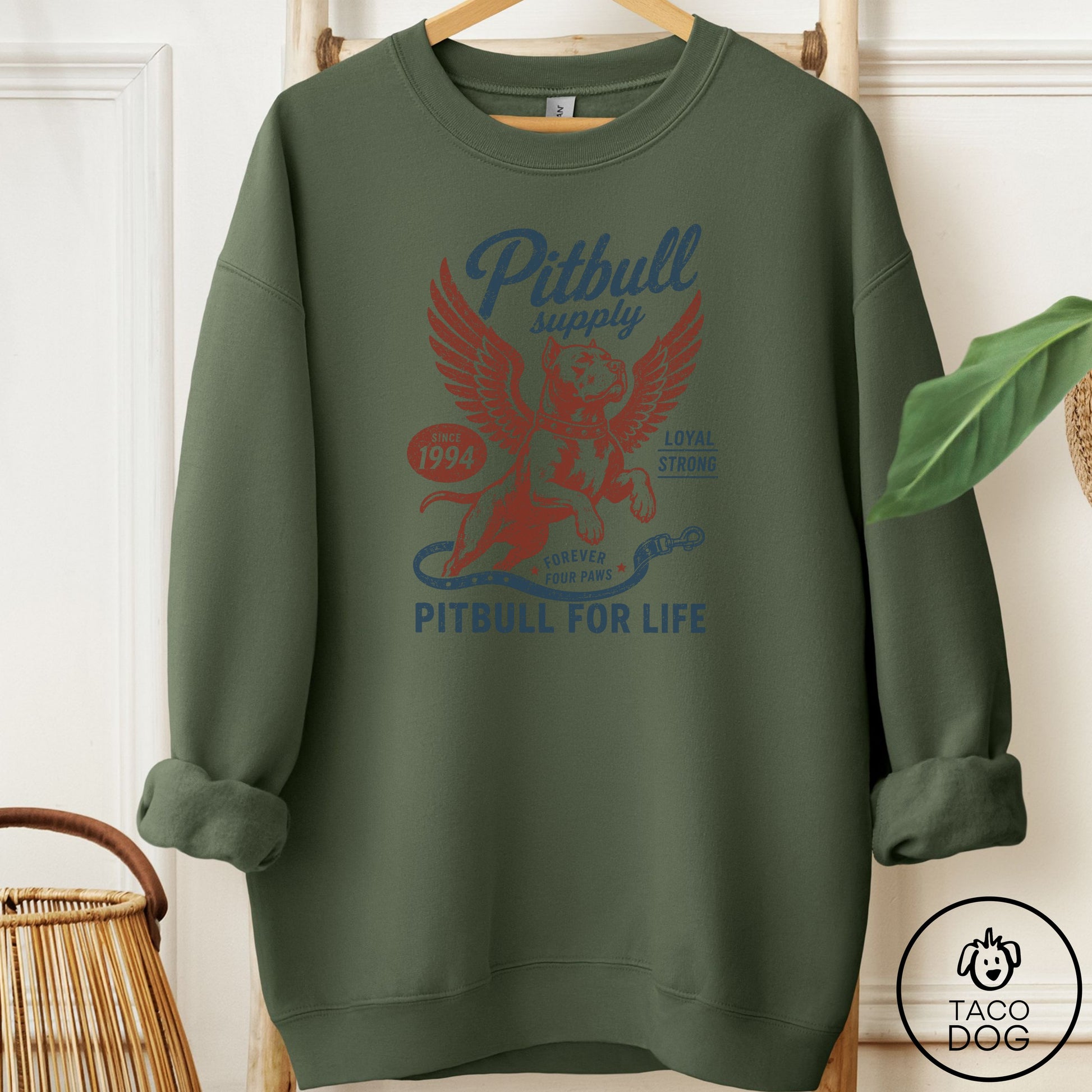 Pitbull Supply Sweatshirt Military Green Taco-Dog
