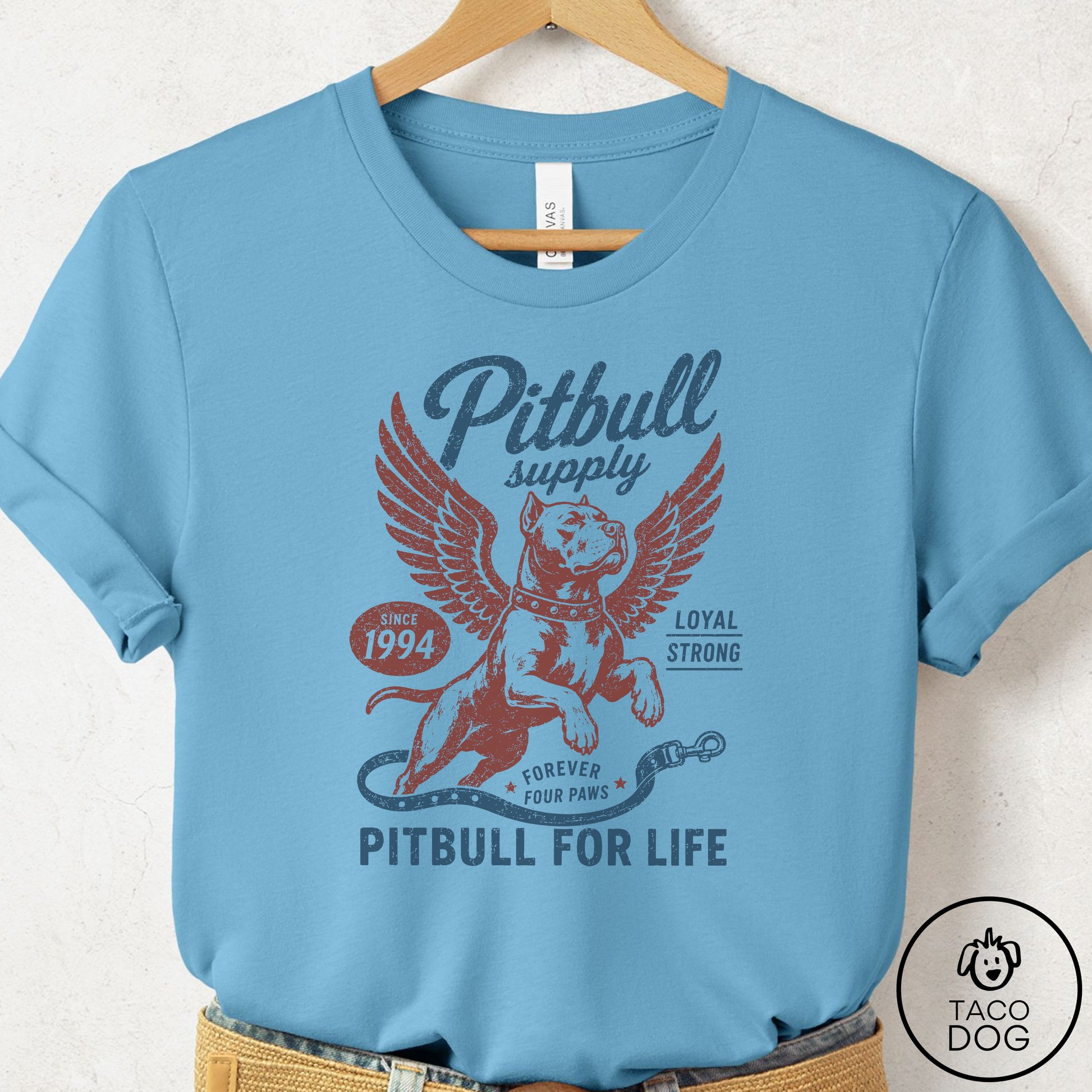 Pitbull Supply T-Shirt Ocean Blue Taco-Dog