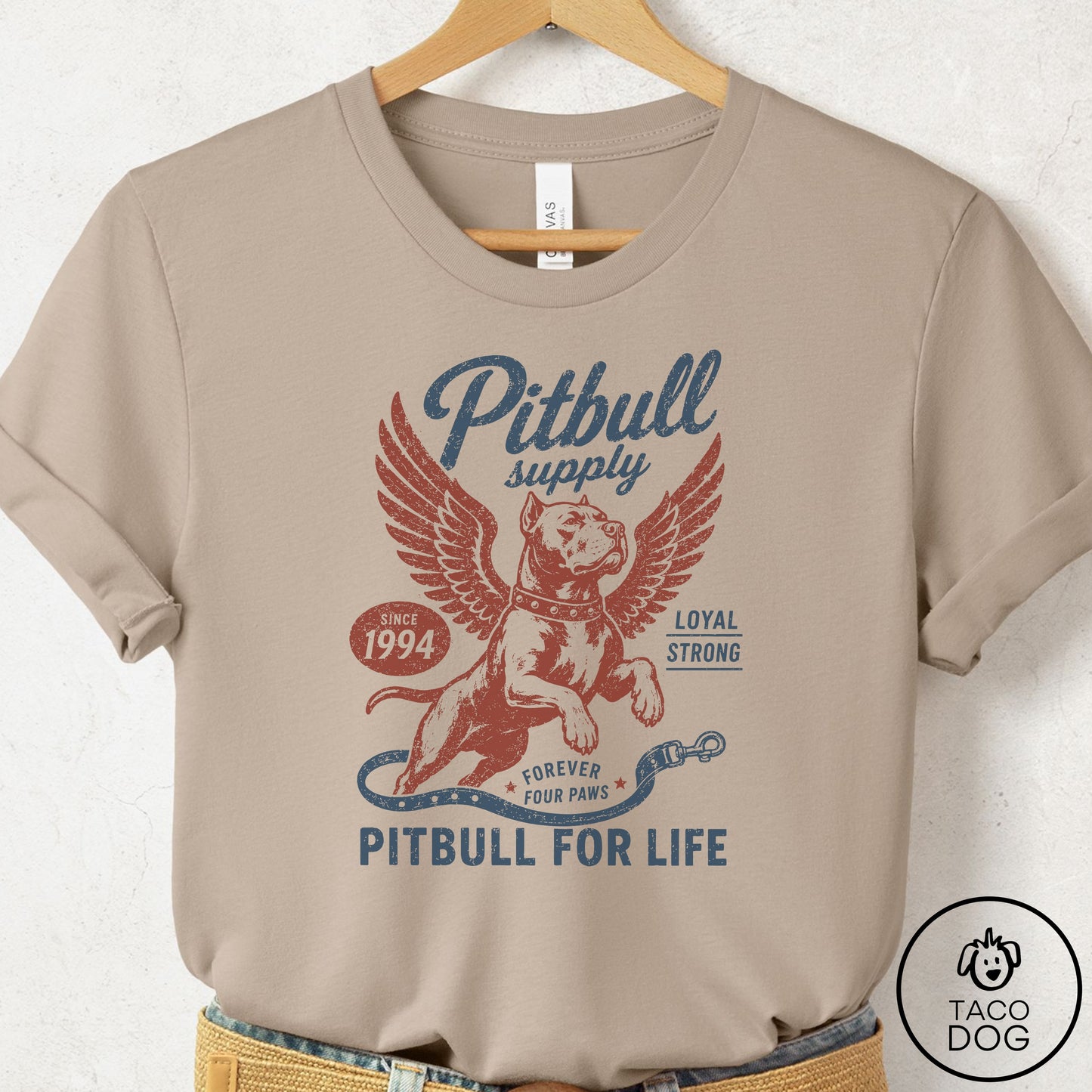 Pitbull Supply T-Shirt Tan Taco-Dog
