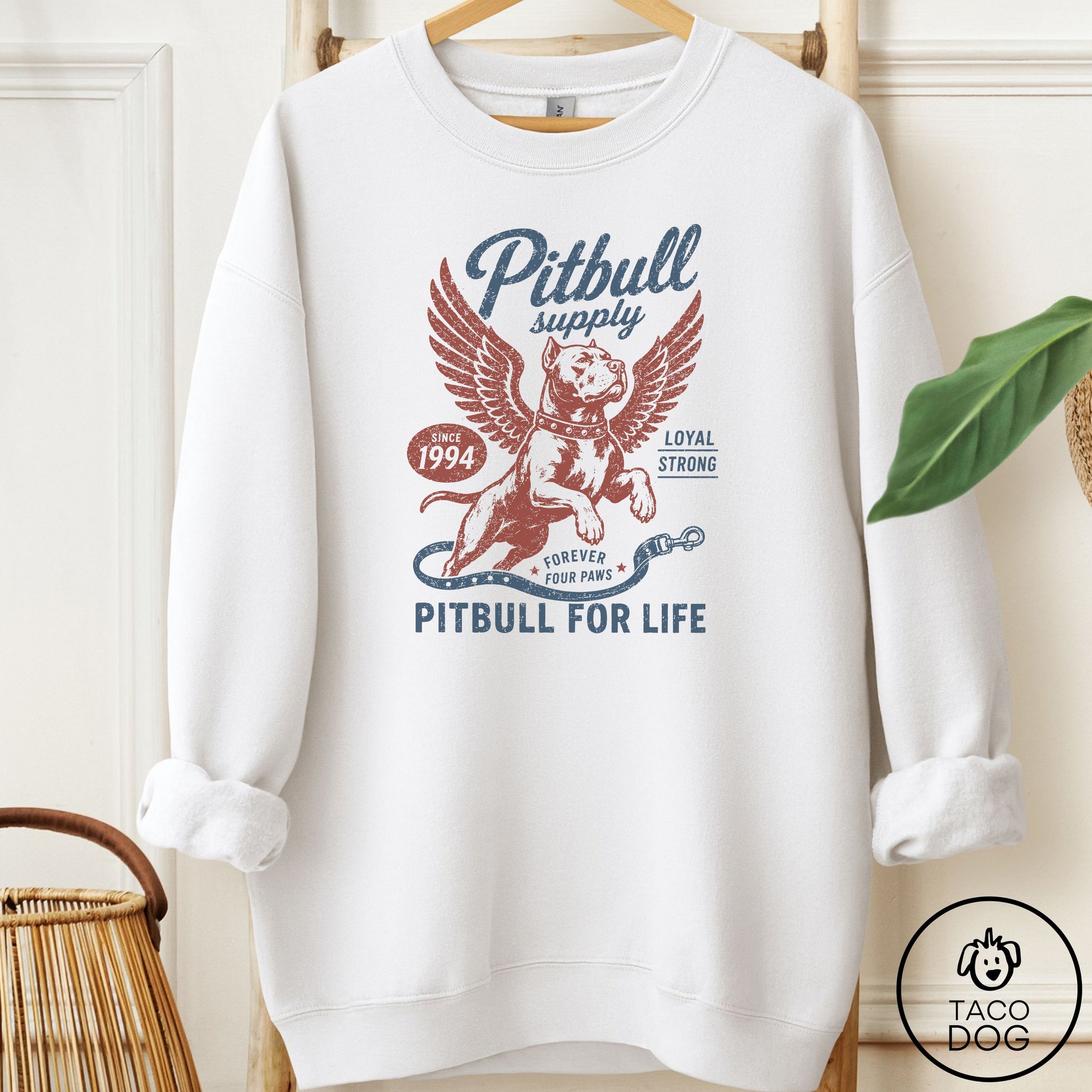 Pitbull Supply Sweatshirt White Taco-Dog
