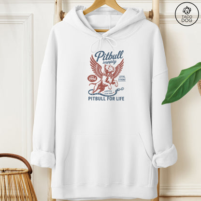 Pitbull Supply Hoodie White Taco-Dog