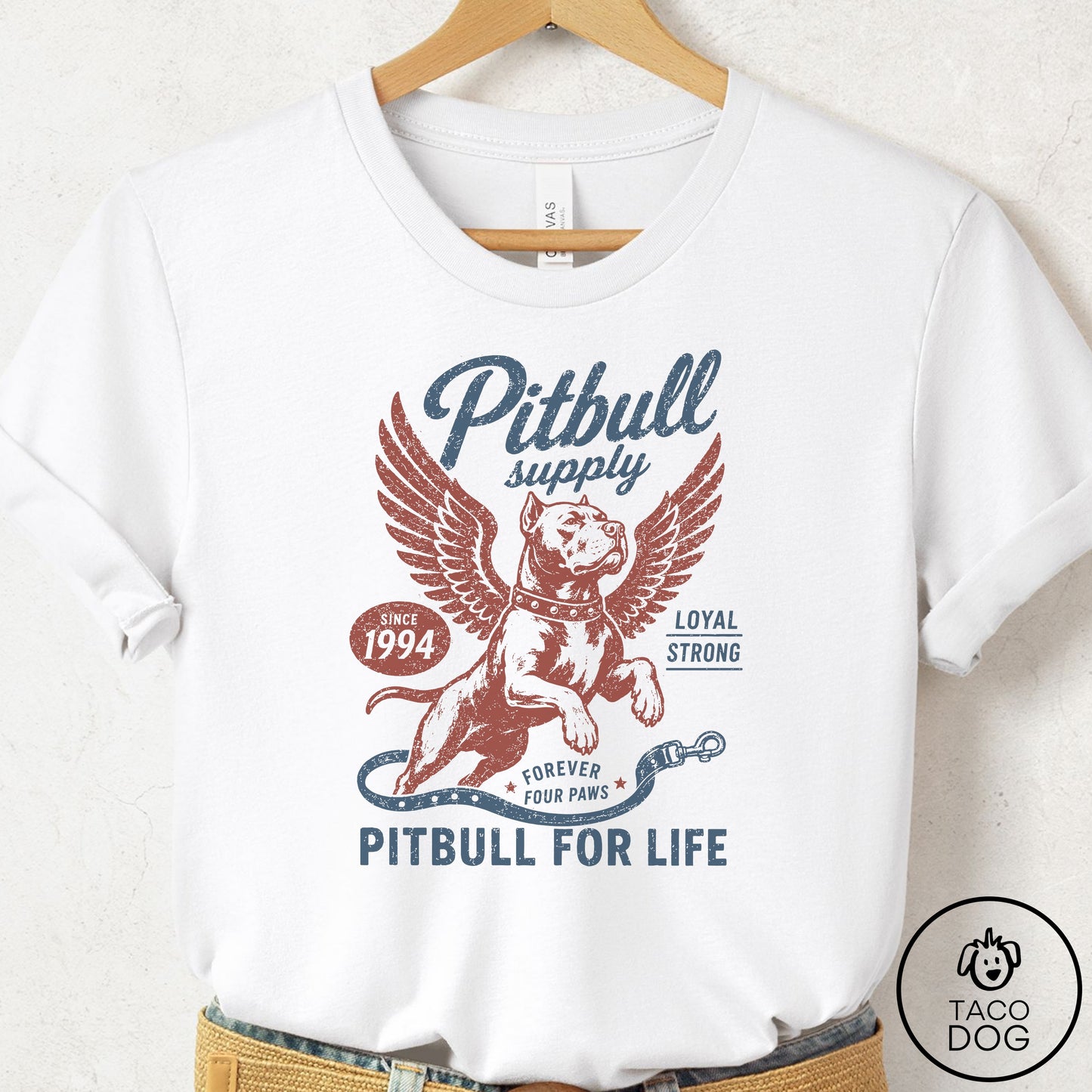 Pitbull Supply T-Shirt White Taco-Dog