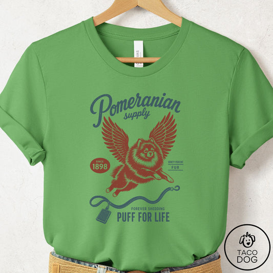 Pomeranian Supply T-Shirt Leaf Taco-Dog