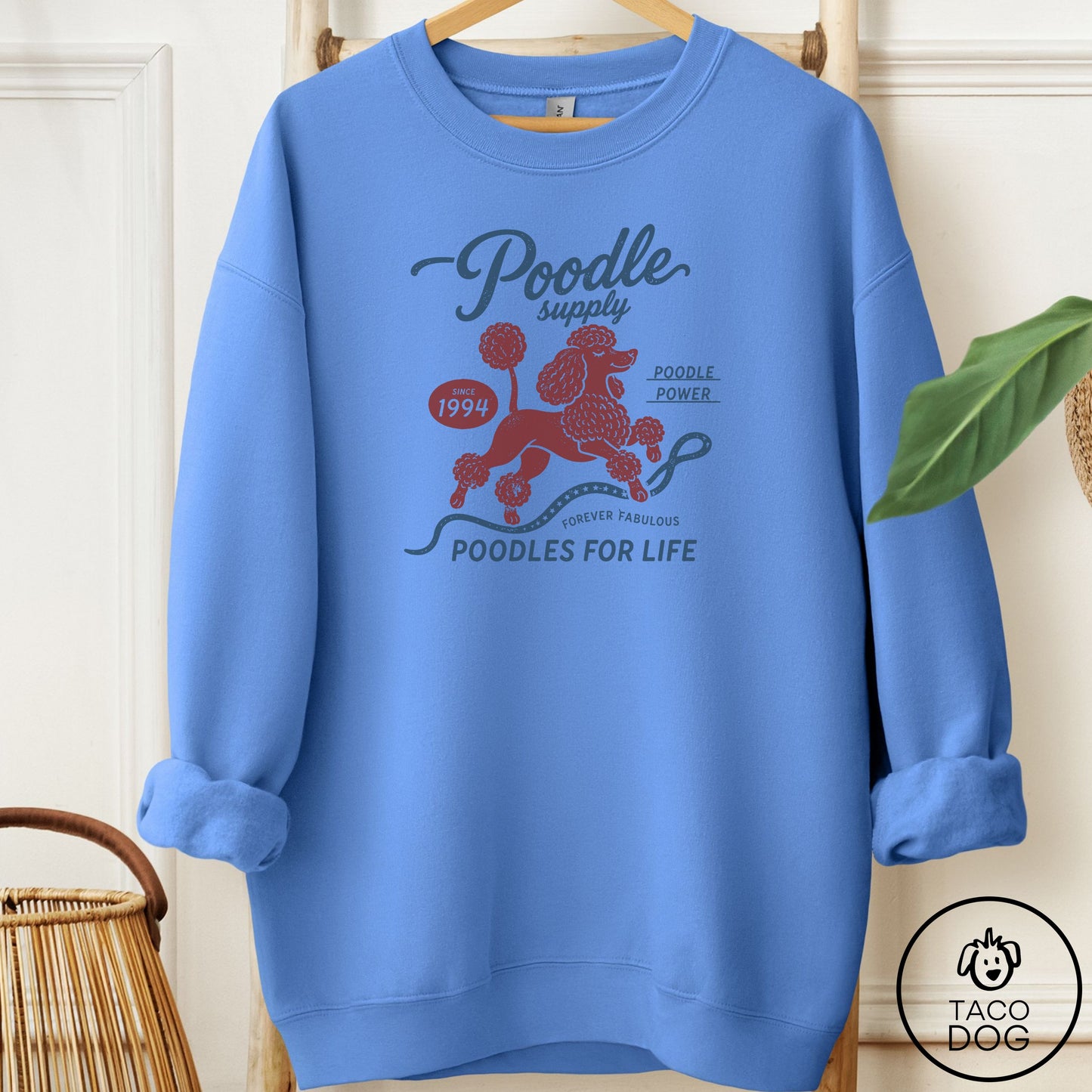 Poodle Supply Sweatshirt Carolina Blue Taco-Dog