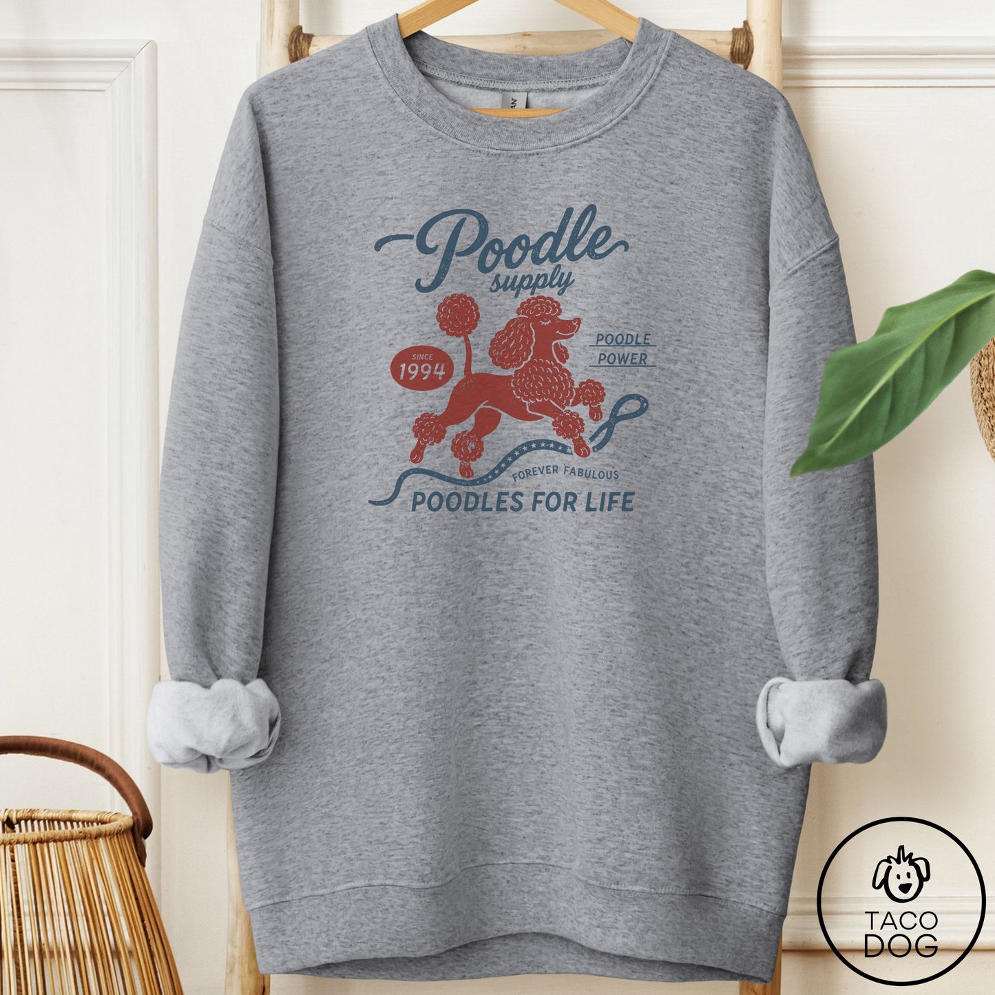 Poodle Supply Sweatshirt Graphite Heather Taco-Dog