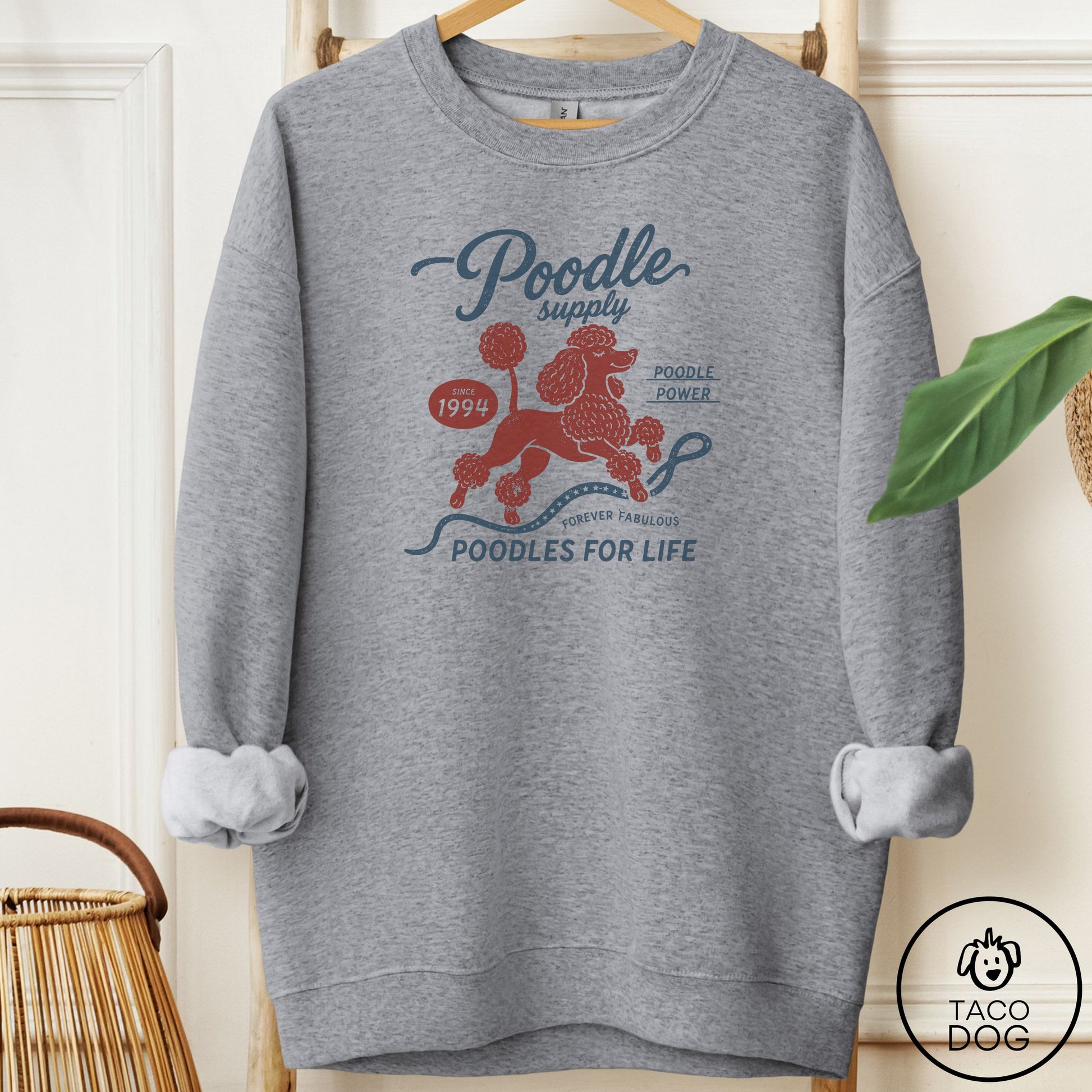 Poodle Supply Sweatshirt Graphite Heather Taco-Dog
