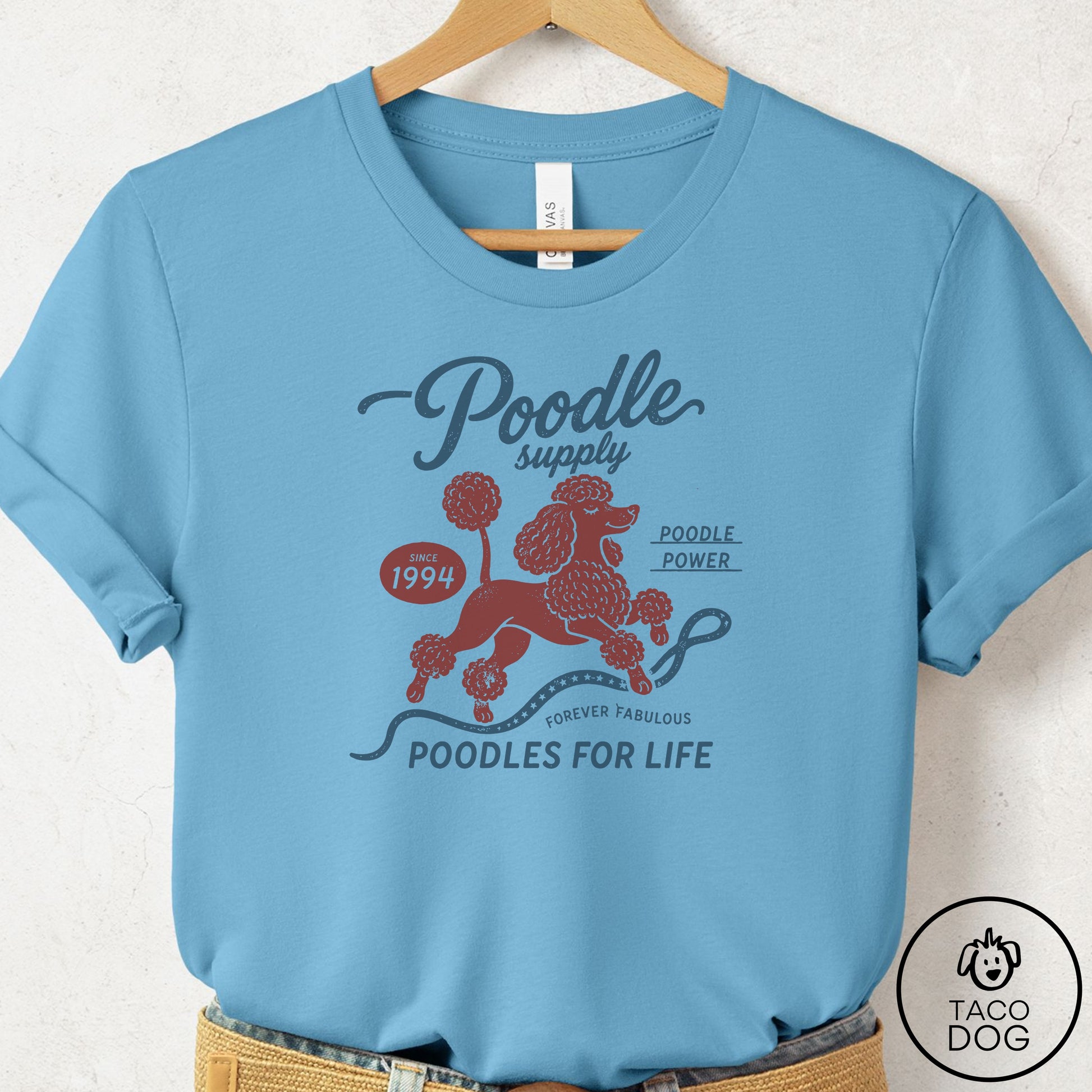 Poodle Supply T-Shirt Ocean Blue Taco-Dog