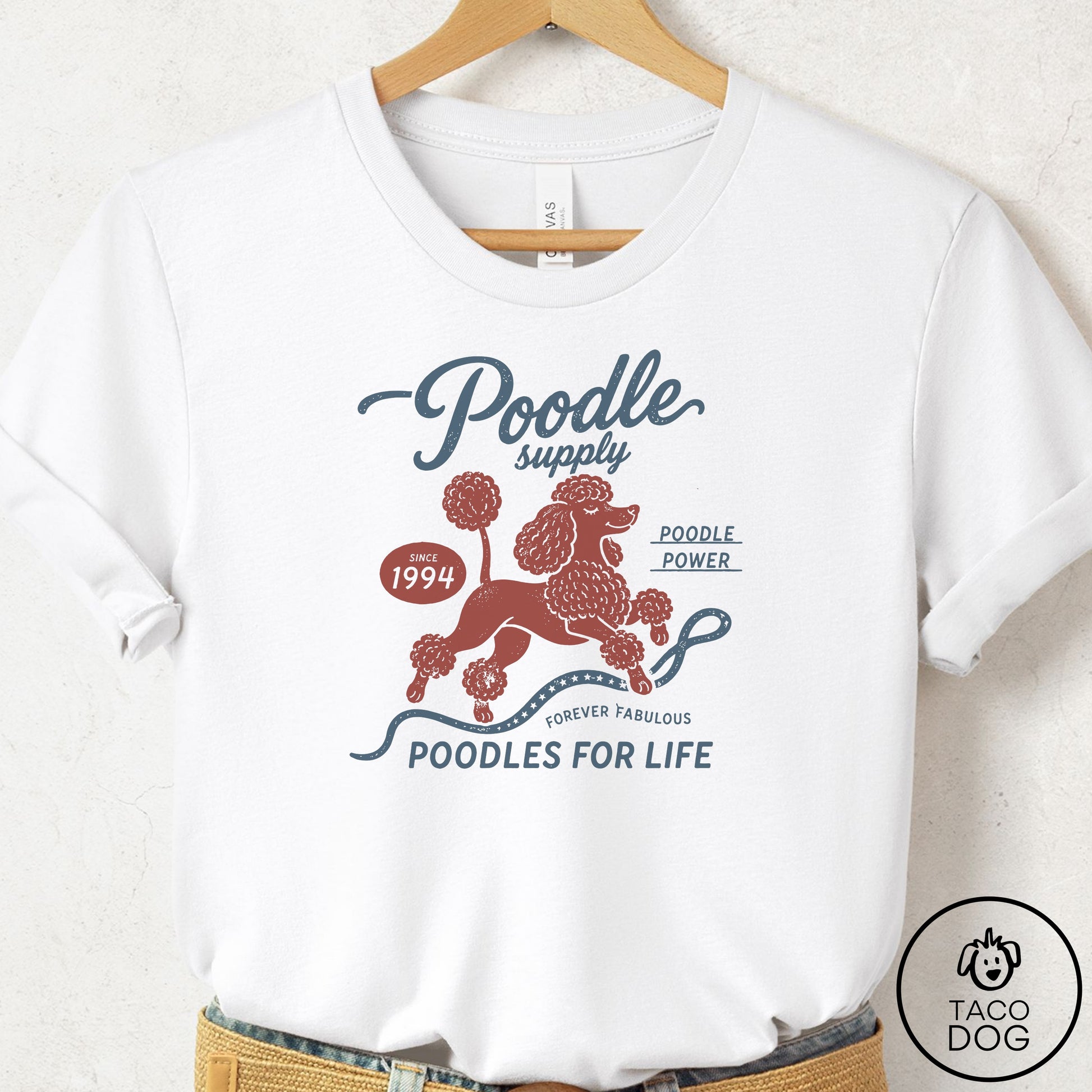 Poodle Supply T-Shirt White Taco-Dog