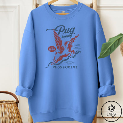 Pug Supply Sweatshirt Carolina Blue Taco-Dog