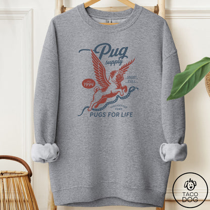 Pug Supply Sweatshirt Graphite Heather Taco-Dog