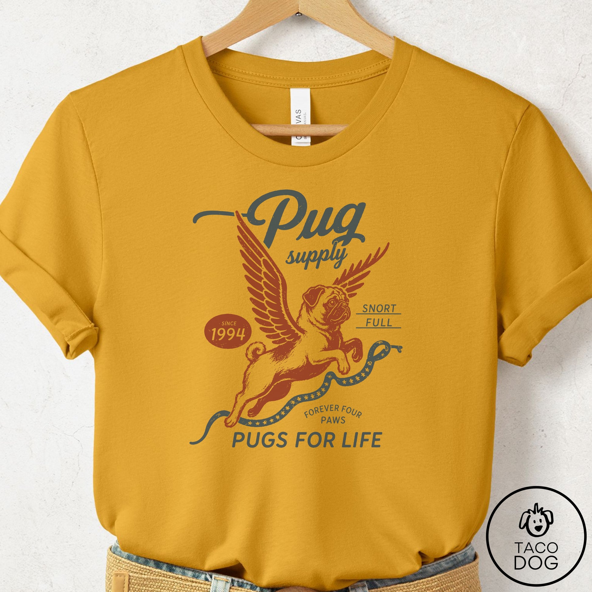 Pug Supply T-Shirt Mustard Taco-Dog