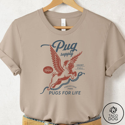 Pug Supply T-Shirt Tan Taco-Dog