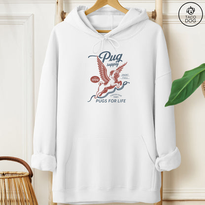 Pug Supply Hoodie White Taco-Dog