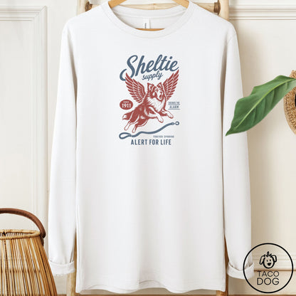 Shetland Sheepdog Supply Long Sleeve Tee White Taco-Dog