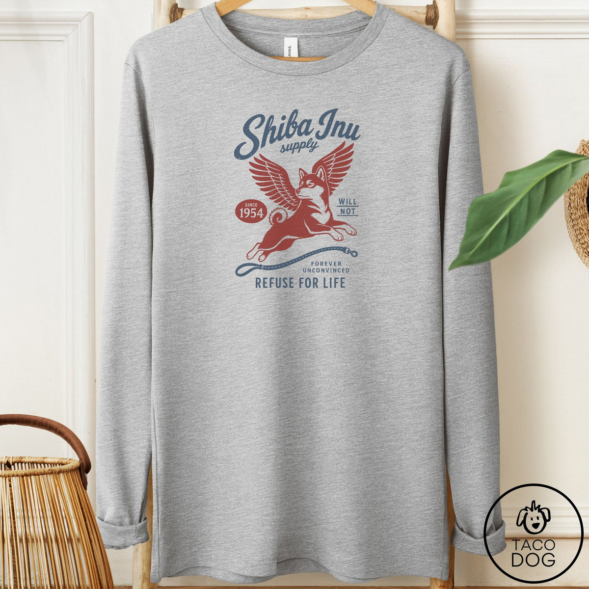 Shiba Inu Supply Long Sleeve Tee Athletic Heather Taco-Dog