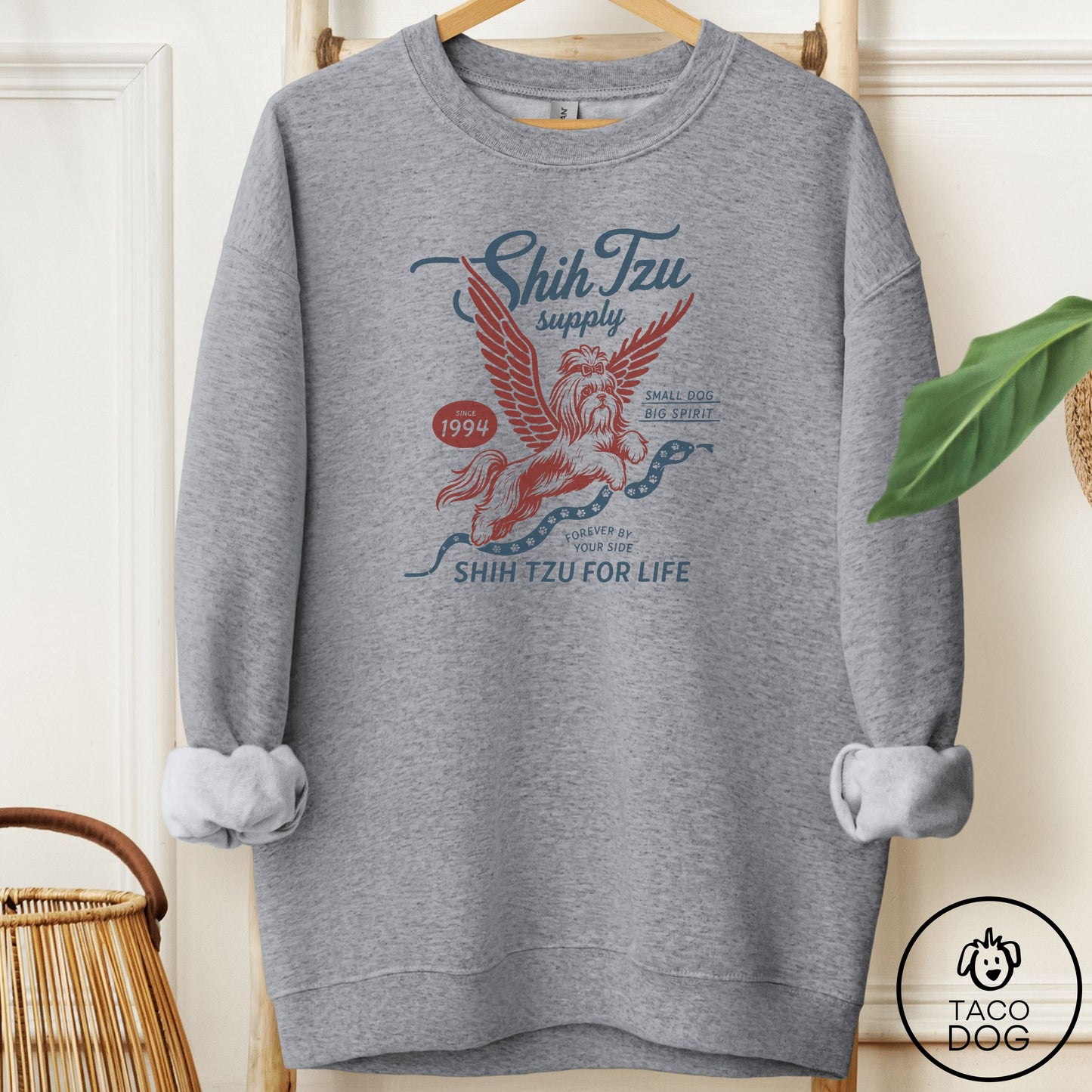 Shih Tzu Supply Sweatshirt Graphite Heather Taco-Dog