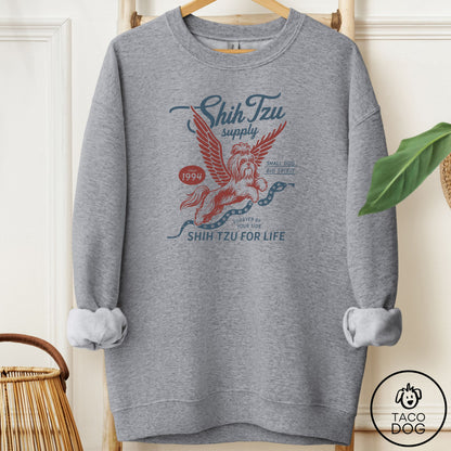 Shih Tzu Supply Sweatshirt Graphite Heather Taco-Dog