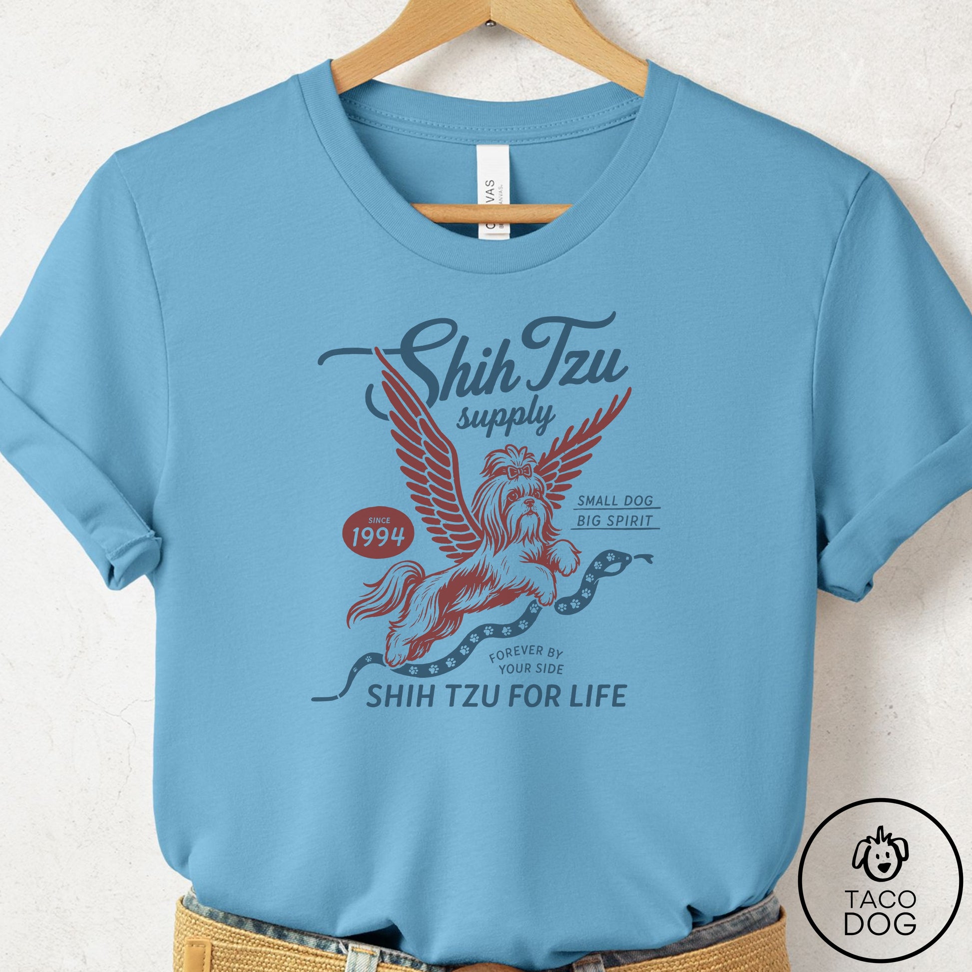 Shih Tzu Supply T-Shirt Ocean Blue Taco-Dog