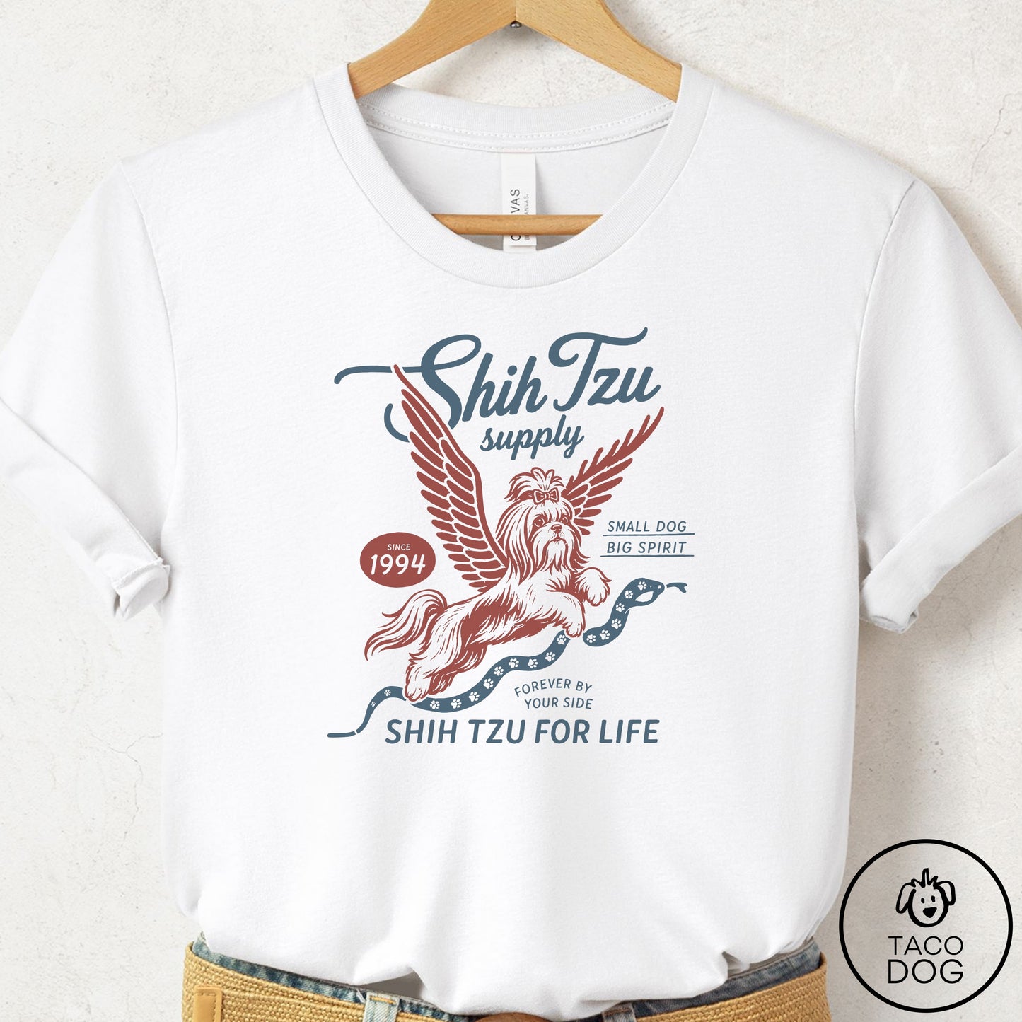 Shih Tzu Supply T-Shirt White Taco-Dog