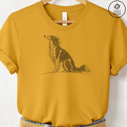 Borzoi Tail Wind T-Shirt Mustard Taco-Dog