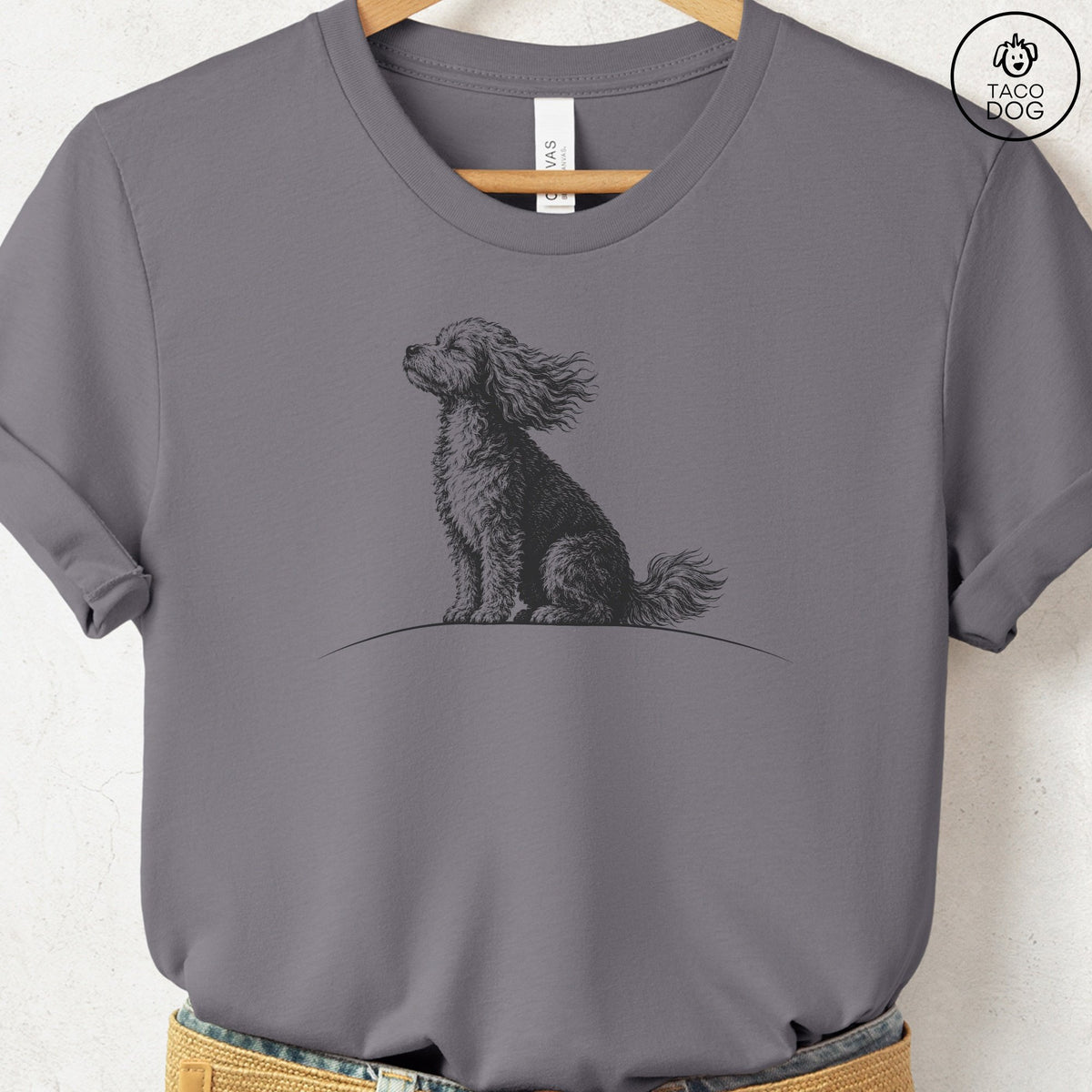 Cavapoo Tail Wind T-Shirt Storm Taco-Dog