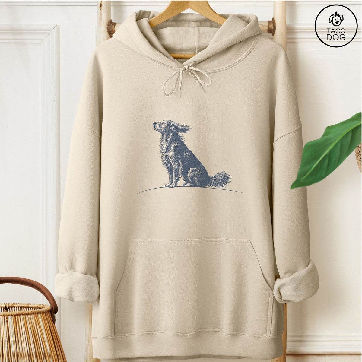 Golden Retriever Tail Wind Hoodie Sand Taco-Dog