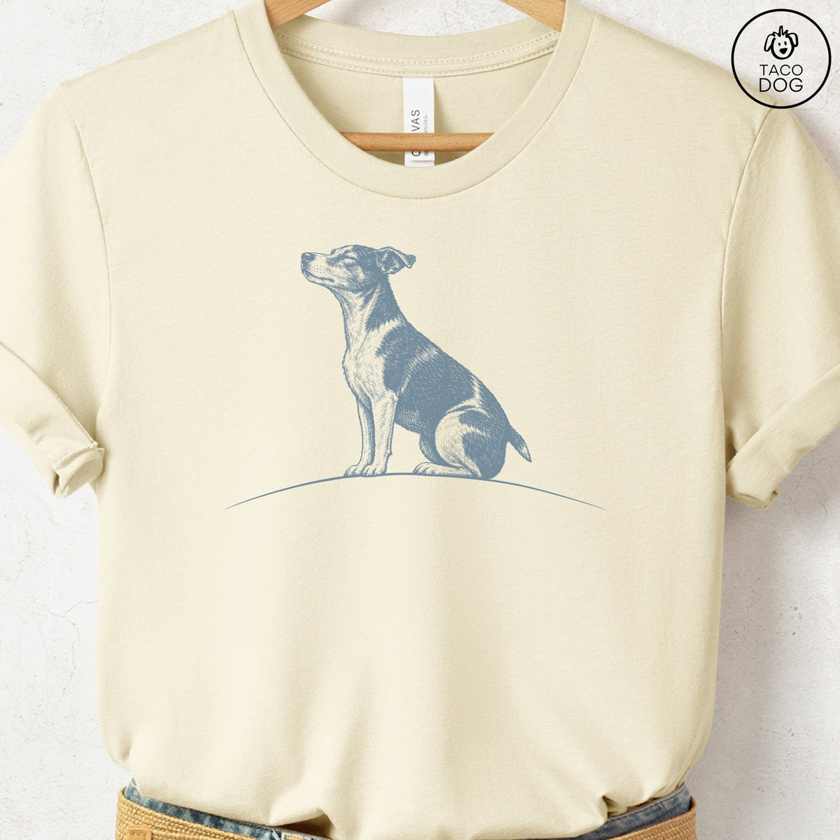 Jack Russell Tail Wind T-Shirt Natural Taco-Dog