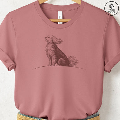 Maltese Tail Wind T-Shirt Heather Mauve Taco-Dog