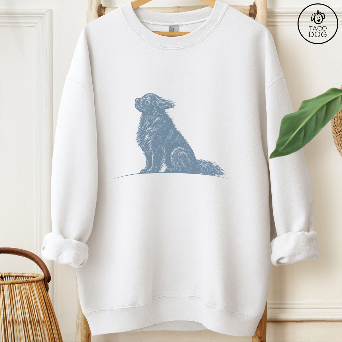 Newfoundland Tail Wind Sweatshirt White Taco-Dog
