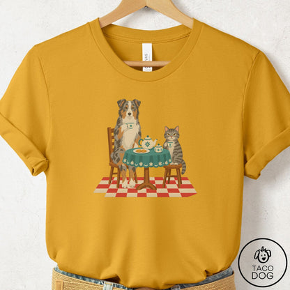 Australian Shepherd Tea With The Enemy T-Shirt Mustard Taco-Dog