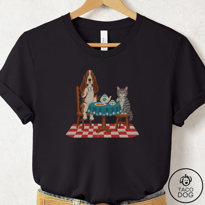 Basset Hound Tea With The Enemy T-Shirt Black Taco-Dog