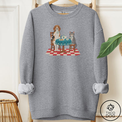 Beagle Tea With The Enemy Sweatshirt Graphite Heather Taco-Dog