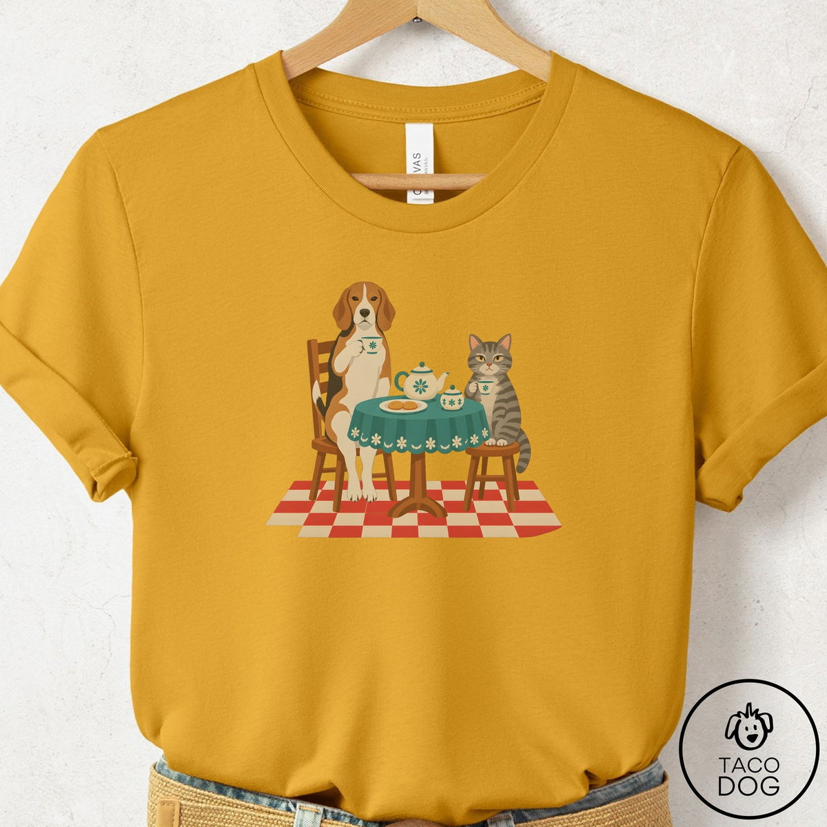 Beagle Tea With The Enemy T-Shirt Mustard Taco-Dog