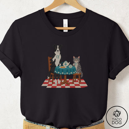 Border Collie Tea With The Enemy T-Shirt Black Taco-Dog