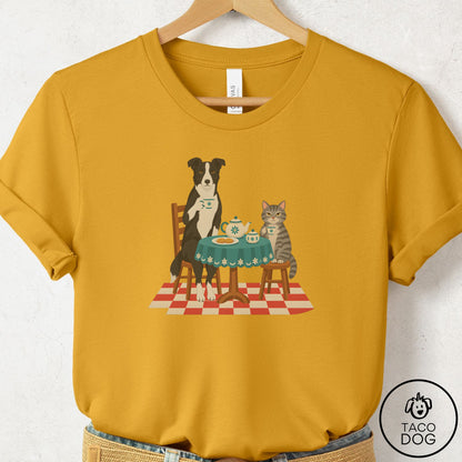 Border Collie Tea With The Enemy T-Shirt Mustard Taco-Dog