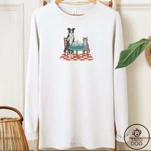 Border Collie Tea With The Enemy Long Sleeve Tee White Taco-Dog
