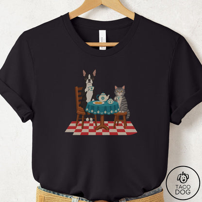 Boston Terrier Tea With The Enemy T-Shirt Black Taco-Dog