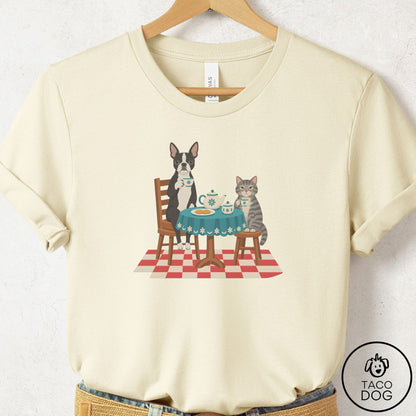 Boston Terrier Tea With The Enemy T-Shirt Natural Taco-Dog