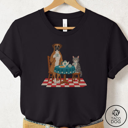 Boxer Tea With The Enemy T-Shirt Black Taco-Dog