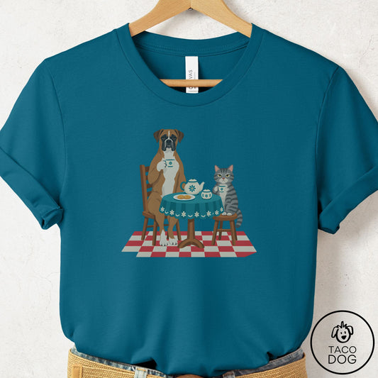 Boxer Tea With The Enemy T-Shirt Deep Teal Taco-Dog